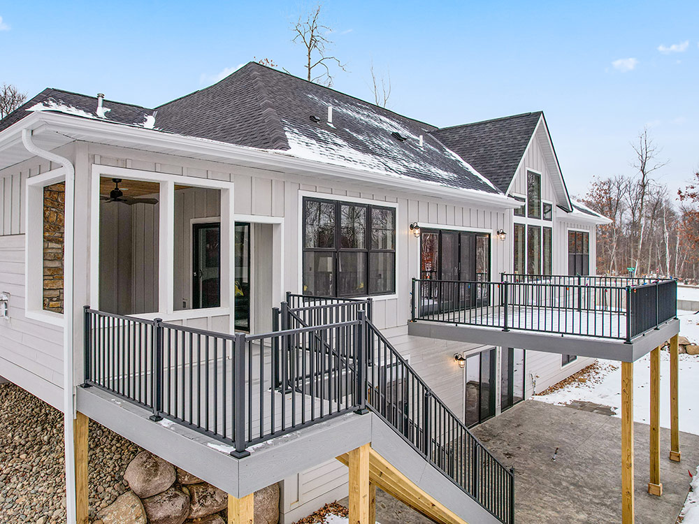 Exterior showing decks