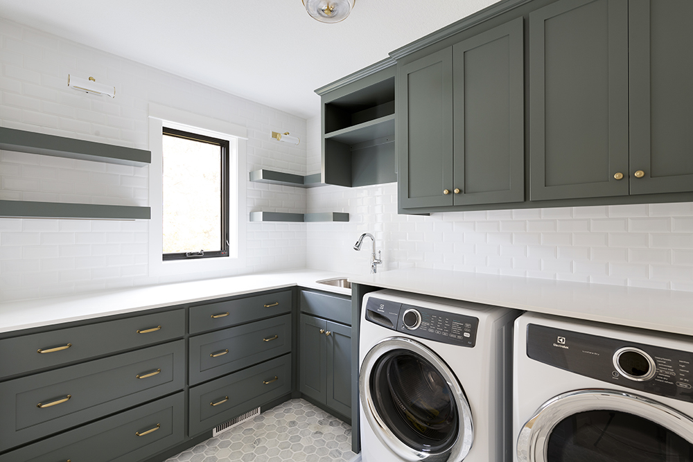 Laundry room with custom cabinetry