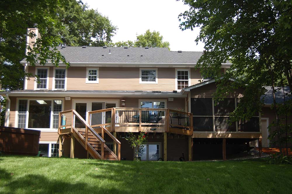 Home exterior view from backyard