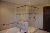 Master bath including tub and walkin shower