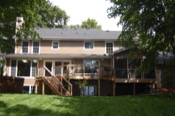 Home exterior view from backyard